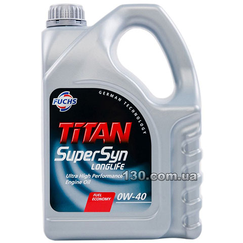 Fuchs Titan SuperSyn LongLife 0W-40 — synthetic motor oil — 5 l