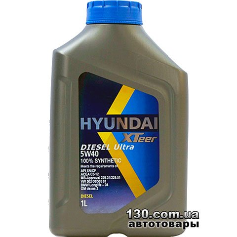 Hyundai XTeer Diesel Ultra SN/CF 5W-40 — synthetic motor oil — 1 l