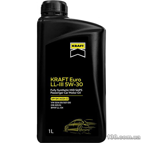 Kraft Euro LL-III 5W-30 — моторное масло синтетическое 1 л