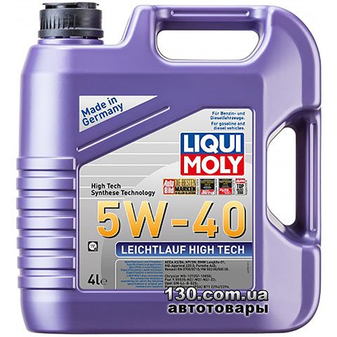 Synthetic motor oil Liqui Moly Leichtlauf High Tech 5W-40 — 4 l