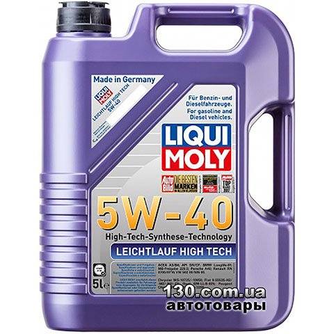 Synthetic motor oil Liqui Moly Leichtlauf High Tech 5W-40 — 5 l