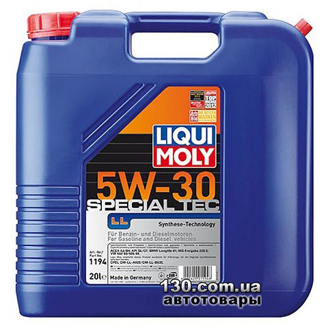 Synthetic motor oil Liqui Moly Special TEC LL 5W-30 — 20 l