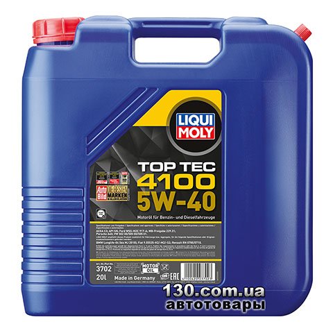 Моторное масло синтетическое Liqui Moly TOP TEC 4100 5W-40 — 20 л