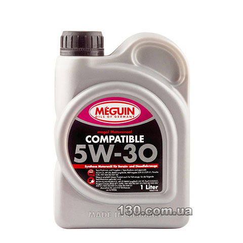 Моторное масло синтетическое Meguin Compatible SAE 5W-30 — 1 л