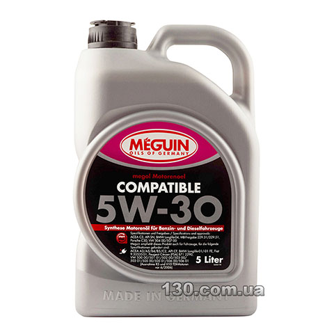 Моторное масло синтетическое Meguin Compatible SAE 5W-30 — 5 л