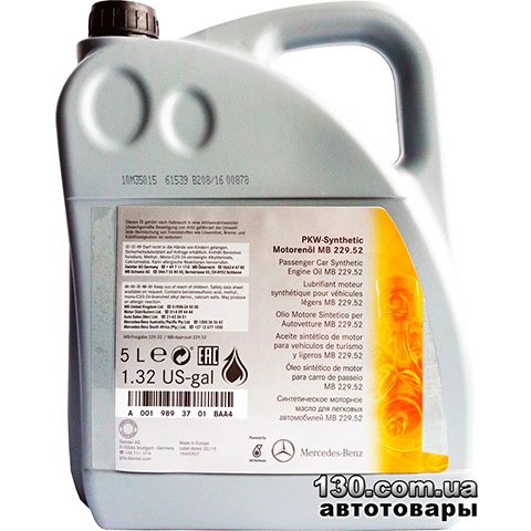Synthetic motor oil Mercedes MB 229.52 Engine Oil 5W-30 — 5 l