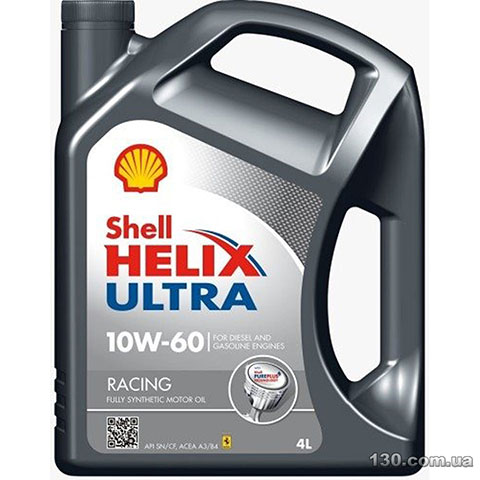 Моторне мастило синтетичне Shell Helix Ultra Racing 10W-60 — 4 л