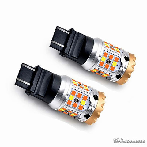 Car led lamps TORSSEN Pro P27/7W (3157) white/amber Can Bus