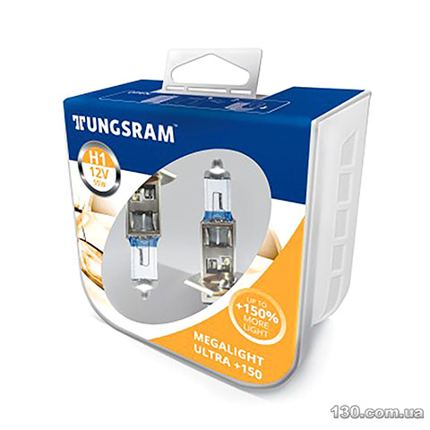 Автомобільна галогенова лампа Tungsram H1 55W 12V Megalight Ultra +150%