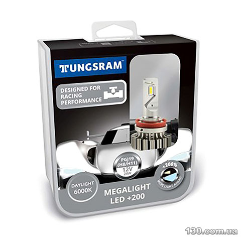 Tungsram Megalight LED +200 12V H11 24W 6000K — car led lamps