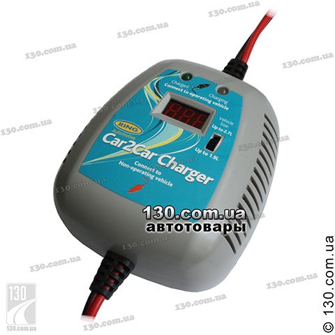 Wires (device) for safe car batteries boost Ring RPP35 with charge indicator and voltmeter