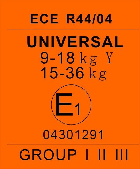 Маркировка стандарта ECE R44/04