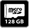 Support for microSDXC memory cards up to 128 GB