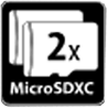 Support for 2 microSDXC memory cards