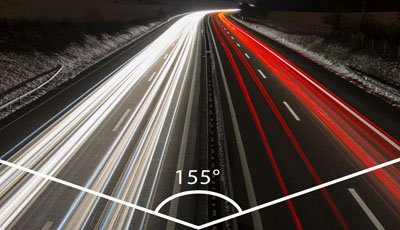Угол обзора 155° Угол обзора 155°