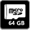 Supports memory cards up to 64GB