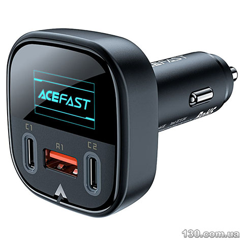 Автомобильное зарядное устройство ACEFAST B5 101W (2C+A) metal car charger with OLED smart display AFB5B