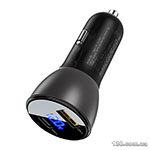 Car charger ACEFAST B6 metal 63W (USB-A+USB-C) with digital display AFB6B