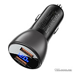 Car charger ACEFAST B7 metal 45W (USB-A + USB-A) with digital display AFB7B