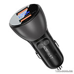 Car charger ACEFAST B7 metal 45W (USB-A + USB-A) with digital display AFB7B