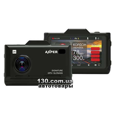 Автомобільний відеореєстратор AXPER Combo Hybrid з антирадаром, GPS і дисплеєм