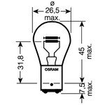Автомобільна галогенова лампа OSRAM P21/4W (7225) Original Spare Part