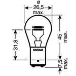 Автомобільна галогенова лампа OSRAM P21/5W (7528) Original Spare Part