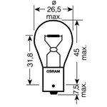 Автомобільна галогенова лампа OSRAM P21W (7506) Original Spare Part