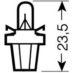 Automotive halogen bulb OSRAM T5 (2722MF) Original Spare Part