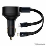 Автомобільний зарядний пристрій Baseus Enjoyment Retractable 2-in-1 Car Charger C+L 30W Black CGTX000001