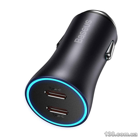 Автомобильное зарядное устройство Baseus Golden Contactor Pro Dual Fast Charger Car Charger C+C 40W Dark Gray CGJP000013