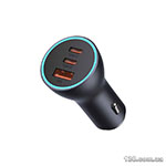 Автомобильное зарядное устройство Baseus Golden Contactor Pro Triple Fast Charger Car Charger 65W U+C+C Dark Gray CGJP010013