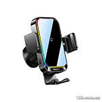 Тримач мобільного з бездротовою зарядкою Baseus Halo Electric Wireless Charging Car Mount 15W Black SUDD000001