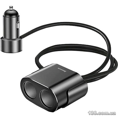 Автомобильное зарядное устройство Baseus High Efficiency One to Two Cigarette Lighter Black CRDYQ-01