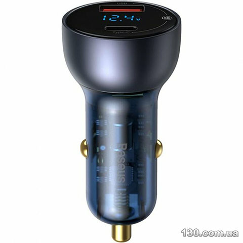 Автомобільний зарядний пристрій Baseus Particular Digital Display QC+PPS Car Charger 65W Dark Gray Cable (Type-C toType-C100W 1m) TZCCKX-0G