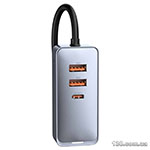 Автомобільний зарядний пристрій Baseus Share Together PPS multi-port Fast charging with extension cord 120W 2U+2C Gray CCBT-A0G