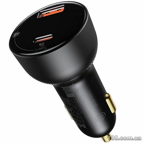 Автомобильное зарядное устройство Baseus Superme Digital Display PPS Dual Quick Charger Car Charger 100 W Black CCZX-01