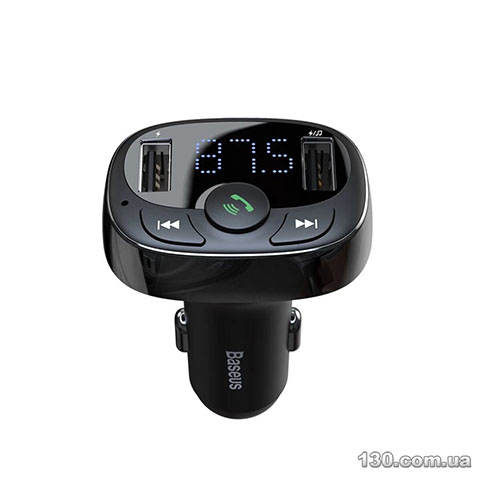 Автомобільний зарядний пристрій з FM-модулятором Baseus T Shaped S-09A Car Bluetooth MP3 Player (Standard Edition) Black CCMT000001