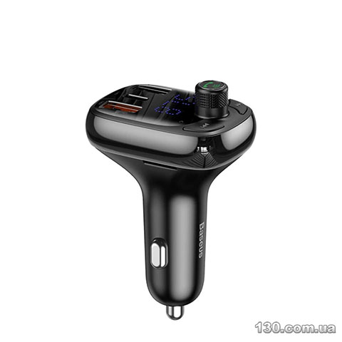 Автомобільний зарядний пристрій з FM-модулятором Baseus T Shaped S-13 Car Bluetooth MP3 Player (PPS Fast Charger Edition) Black CCMT000101