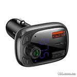 Автомобильное зарядное устройство с FM-модулятором Baseus T Shaped S-13 Car Bluetooth MP3 Player (PPS Fast Charger Edition) Black CCMT000101