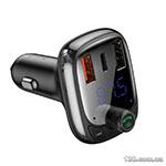 Автомобильное зарядное устройство с FM-модулятором Baseus T Shaped S-13 Car Bluetooth MP3 Player (PPS Fast Charger Edition) Black CCMT000101