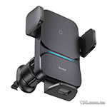 Cell phone holder with wireless charging Baseus Wisdom Auto Alignment 15W Black CGZX000001