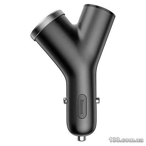 Автомобільний зарядний пристрій Baseus Y type dual USB+cigarette lighter extended car charger 3.1 A Black CCALL-YX01
