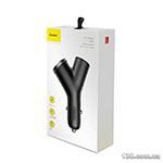 Автомобильное зарядное устройство Baseus Y type dual USB+cigarette lighter extended car charger 3.1 A Black CCALL-YX01