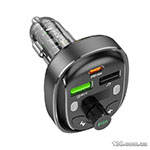 Car charger with FM modulator Borofone BC47 Might PD30W+QC3.0 car BT FM transmitter Jazz Metal Gray