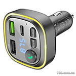 Автомобильное зарядное устройство Borofone BC48 Broad QC3.0 car BT FM transmitter 18W Black BC48B