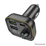 Car charger with FM modulator Borofone BC54 Acertar PD30W+QC3.0 car BT FM transmitter 18W Black