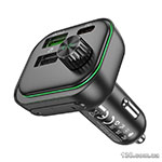 Car charger with FM modulator Borofone BC54 Acertar PD30W+QC3.0 car BT FM transmitter 18W Black