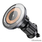 Cell phone holder with wireless charging Borofone BH211 Riley magnetic wireless fast charging car holder(air outlet) Black