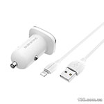 Автомобильное зарядное устройство Borofone BZ12 double port in-car charger set with Lightning White BZ12L